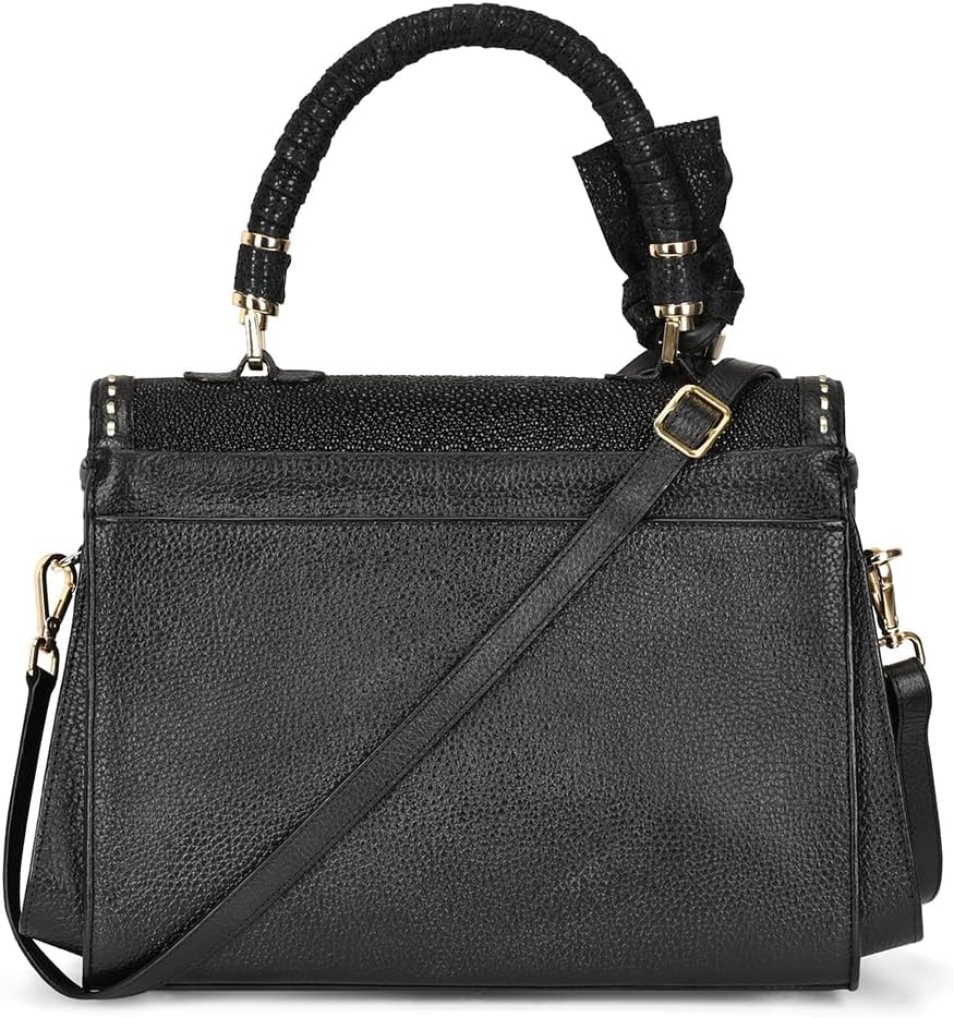 Cuadra Women’s Satchel Bag in Genuine Stingray Leather Black, BOD60MA ...